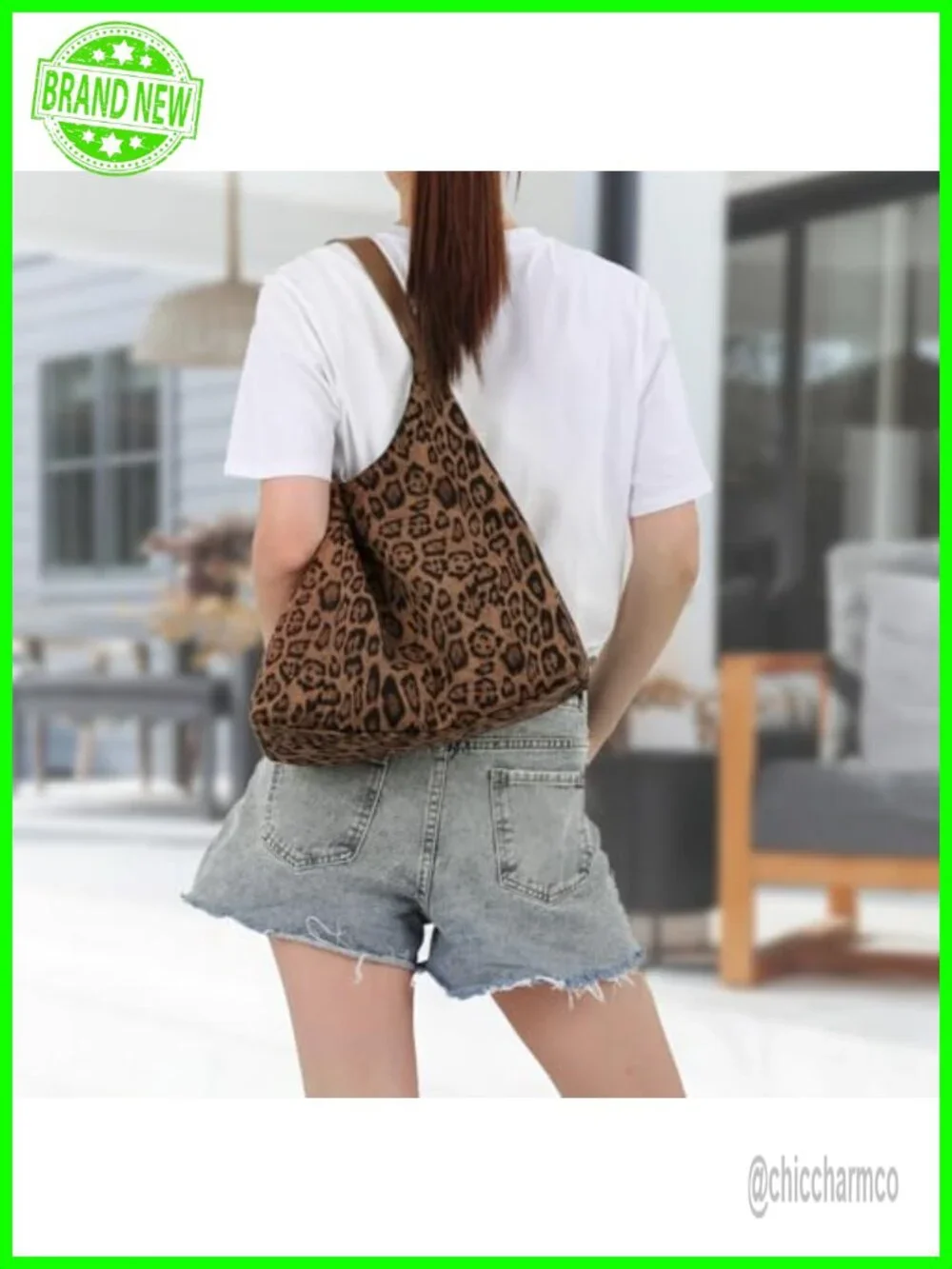 Faux Suede Leather Leopard Tote Bag Hobo Shoulder Satchel Handbag Large
